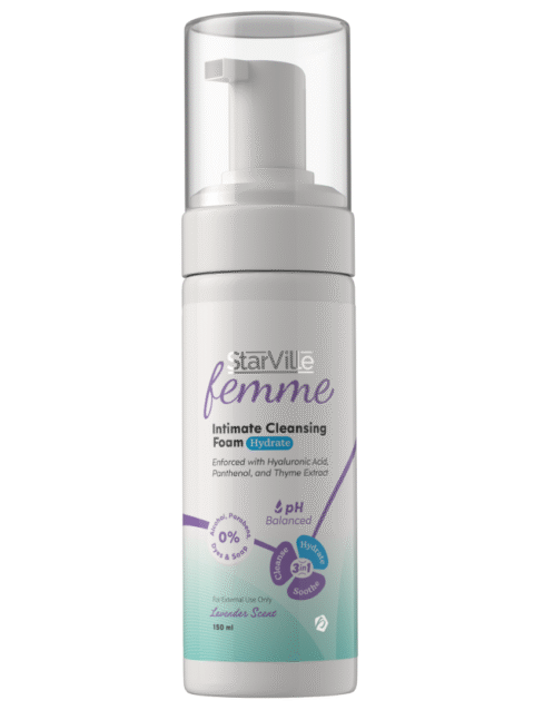 StarVille Femme Intimate Cleansing Foam Hydrate 150 ml  رغوة ستارفيل فيم لتنظيف المناطق الحساسة وترطيبها 150 مل