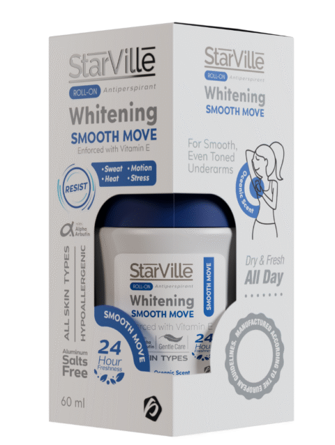 StarVille Roll-on Antiperspirant Whitening Smooth Move 60ml  مزيل عرق ستارفيل رول أون لتفتيح البشرة بحركة ناعمة 60 مل