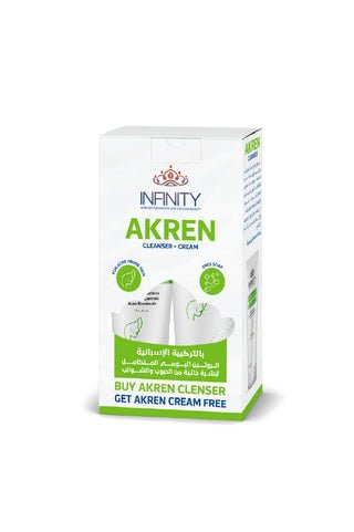 Infinity Akren Cleanser + Infinity Akren Cream منظف ​​إنفينيتي أكرين + كريم إنفينيتي أكرين