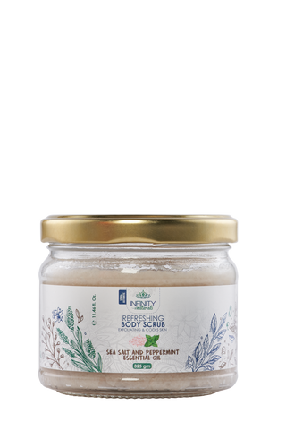Refreshing Body Scrub Sea Salt & Peppermint Essential Oil  مقشر منعش للجسم بملح البحر وزيت النعناع العطري