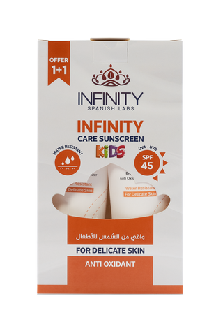 Infinity Care Sunscreen Kids SPF45 - Promopack واقي الشمس إنفينيتي كير للأطفال بعامل حماية من الشمس SPF45 - عبوة ترويجية