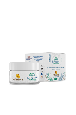 Infinity Naturals 24H Moisturizer Face Cream Day & Night Vitamin E كريم مرطب للوجه من إنفينيتي ناتشورالز يدوم 24 ساعة، غني بفيتامين E، نهارًا وليلاً